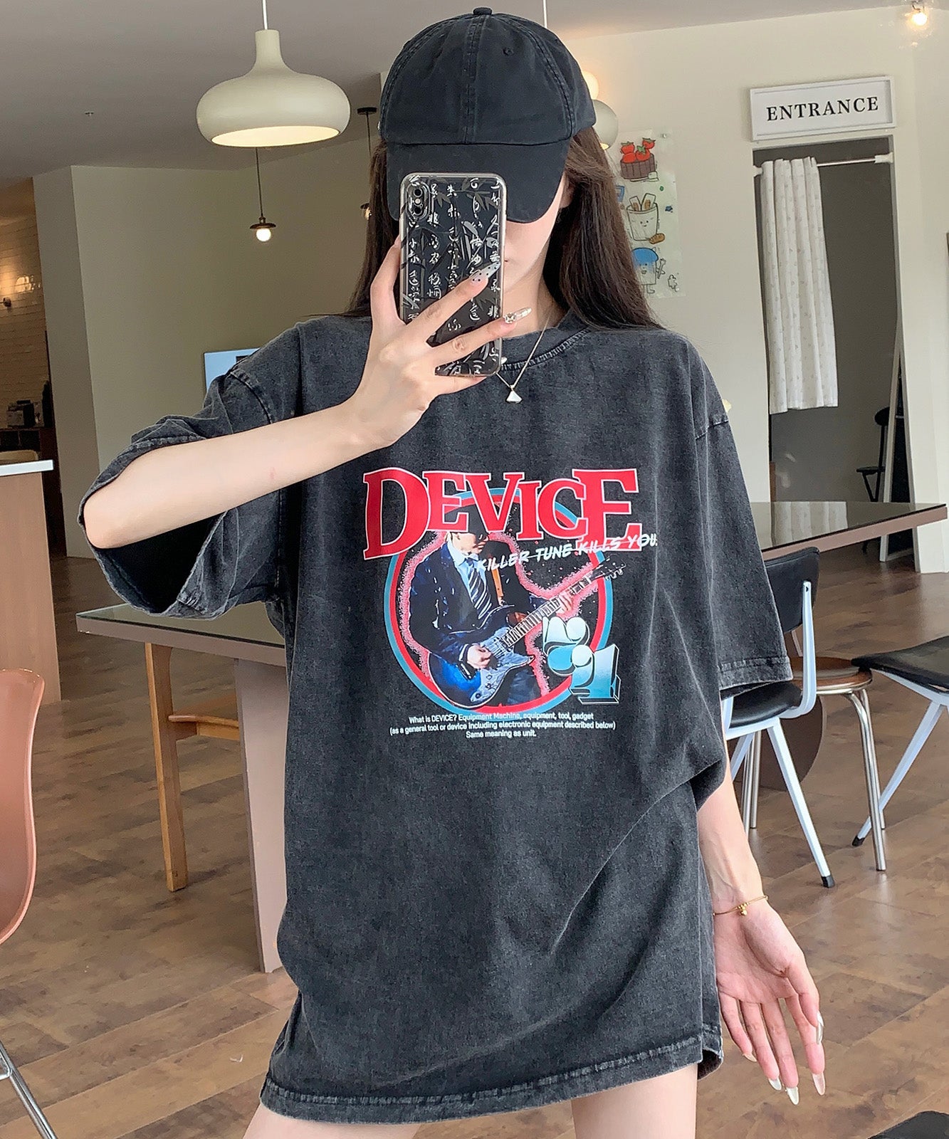 DEVICE select AIデザイン ロック バンド ピグメント ヴィンテージライク 古着風 Tシャツ メンズ レディース