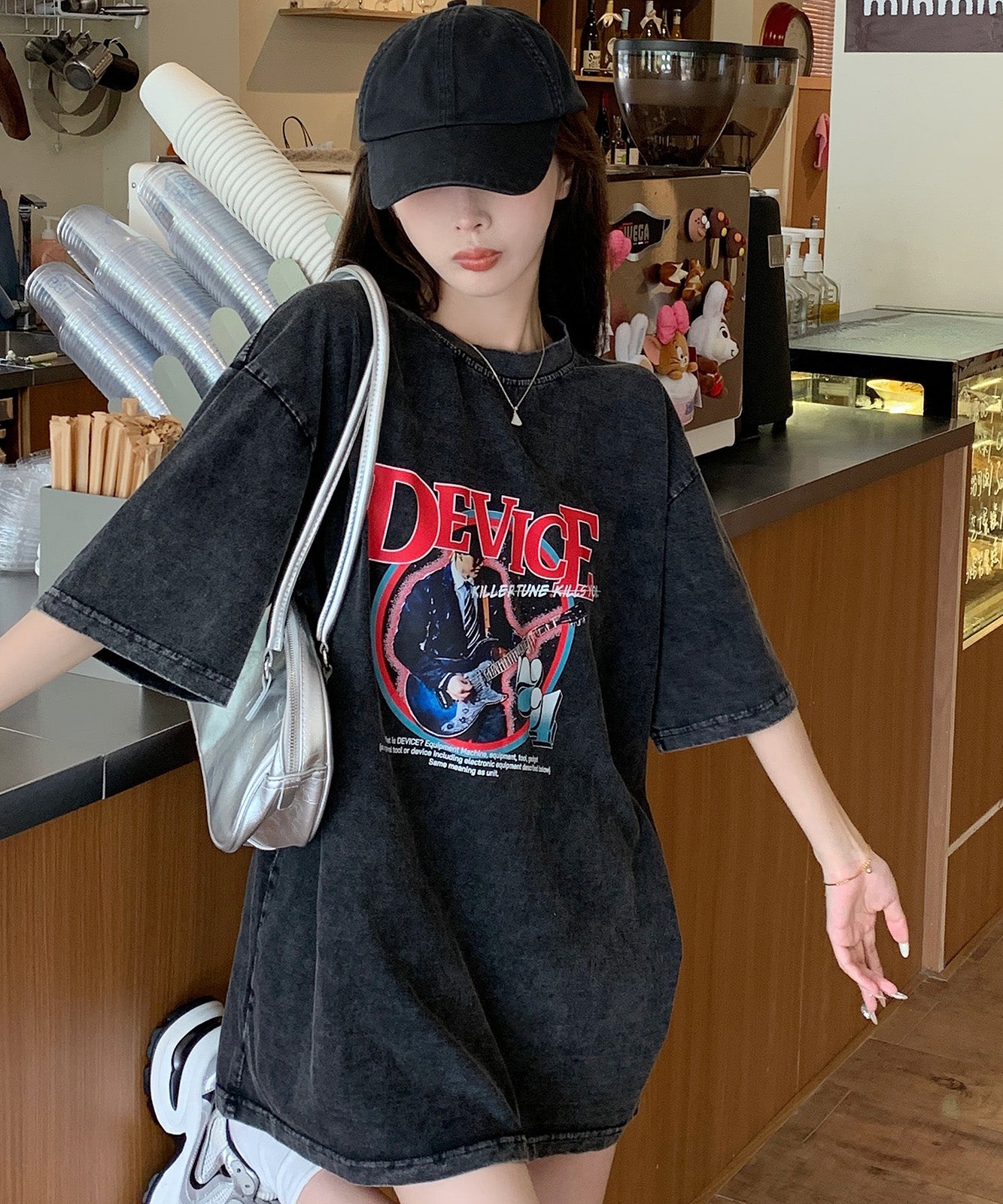 DEVICE select AIデザイン ロック バンド ピグメント ヴィンテージライク 古着風 Tシャツ メンズ レディース