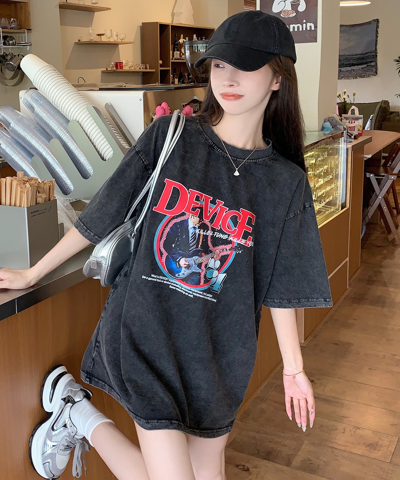 DEVICE select AIデザイン ロック バンド ピグメント ヴィンテージライク 古着風 Tシャツ メンズ レディース
