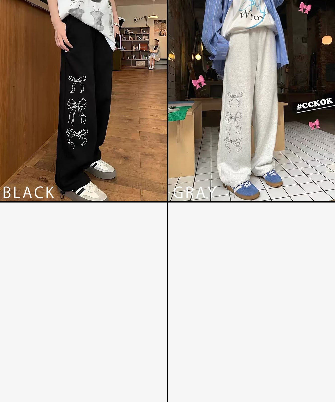 DEVICE select リボン グラフィック プリント スウェットパンツ