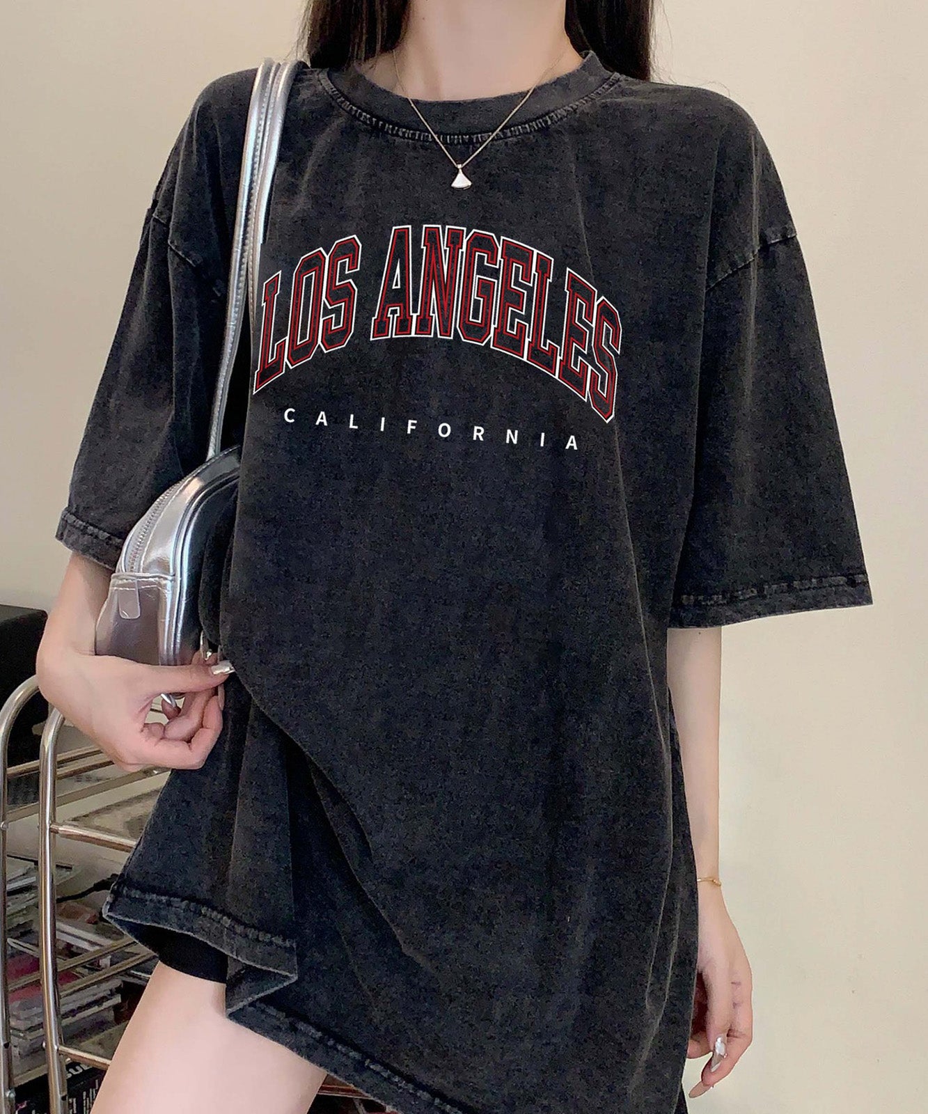 DEVICE select ロゴ プリント ピグメント 古着風 ビッグシルエット 半袖 Tシャツ メンズ レディース