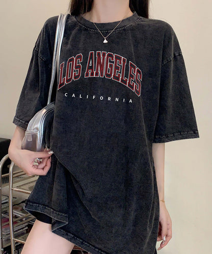 DEVICE select ロゴ プリント ピグメント 古着風 ビッグシルエット 半袖 Tシャツ メンズ レディース