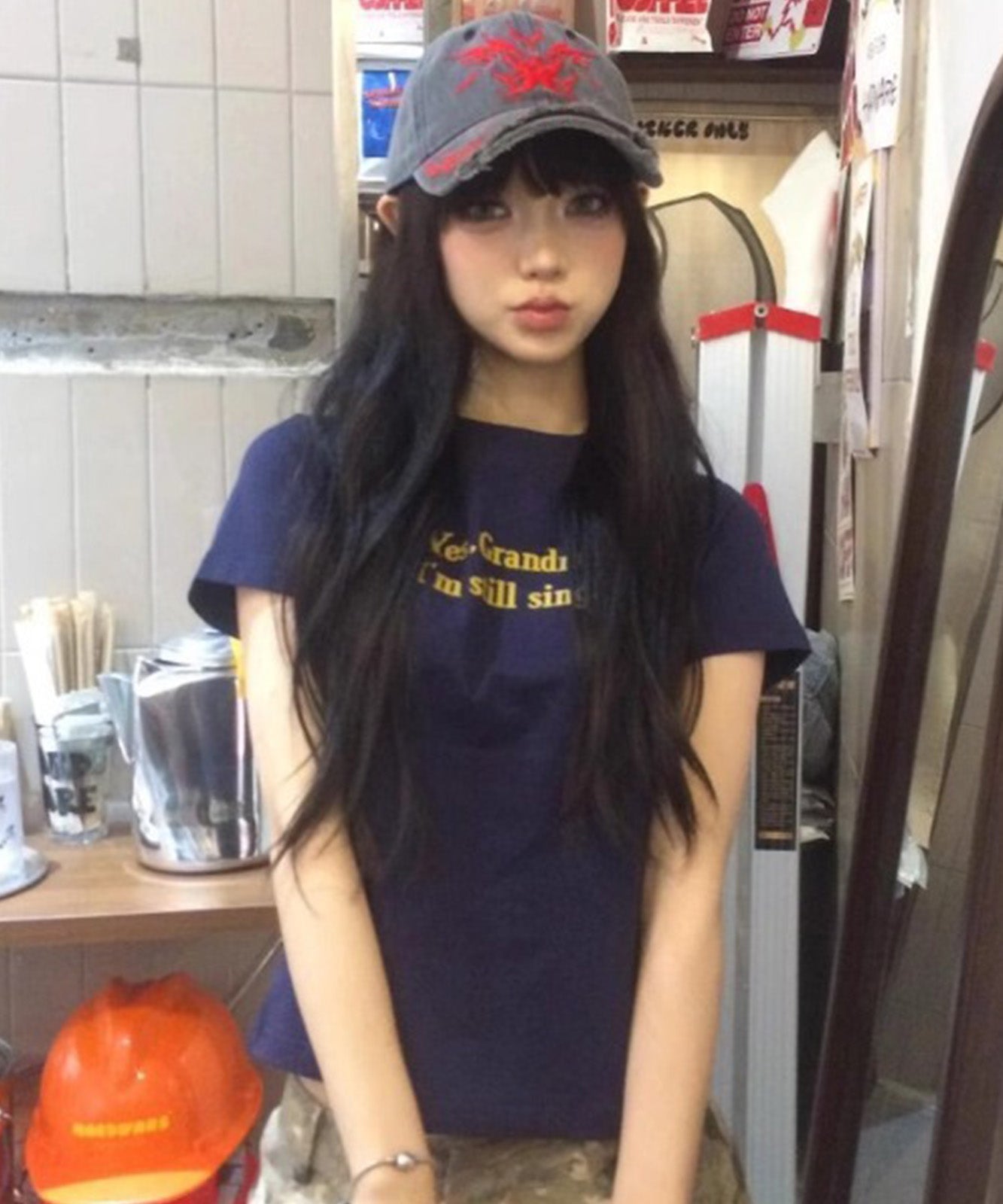 DEVICE select シンプル ロゴ プリント 古着風 Tシャツ
