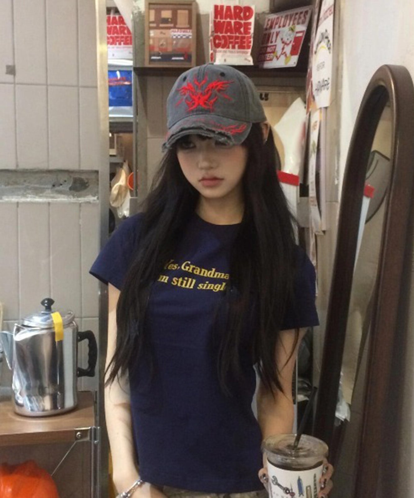 DEVICE select シンプル ロゴ プリント 古着風 Tシャツ
