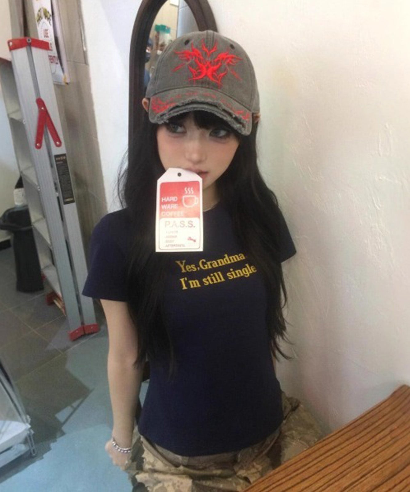 DEVICE select シンプル ロゴ プリント 古着風 Tシャツ