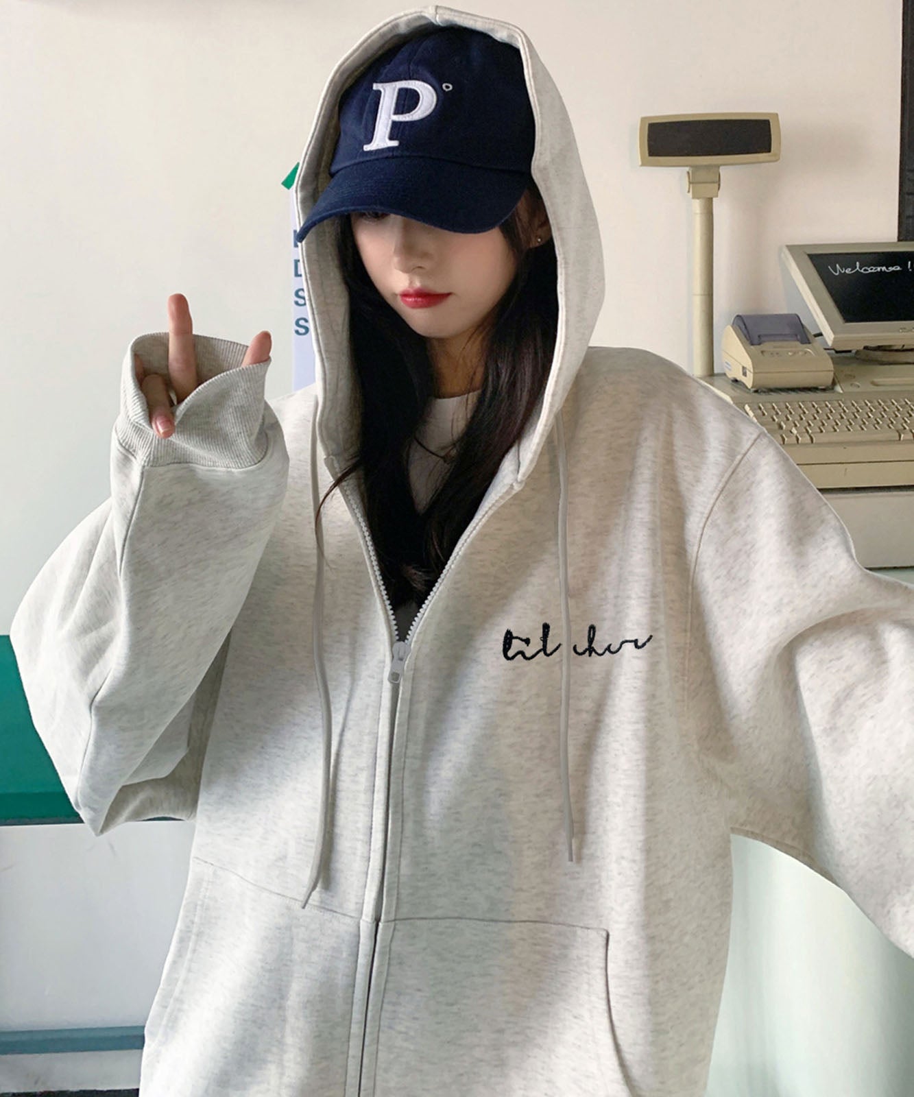 DEVICE select ミニロゴプリント フーディ パーカー メンズ レディース ユニセックス