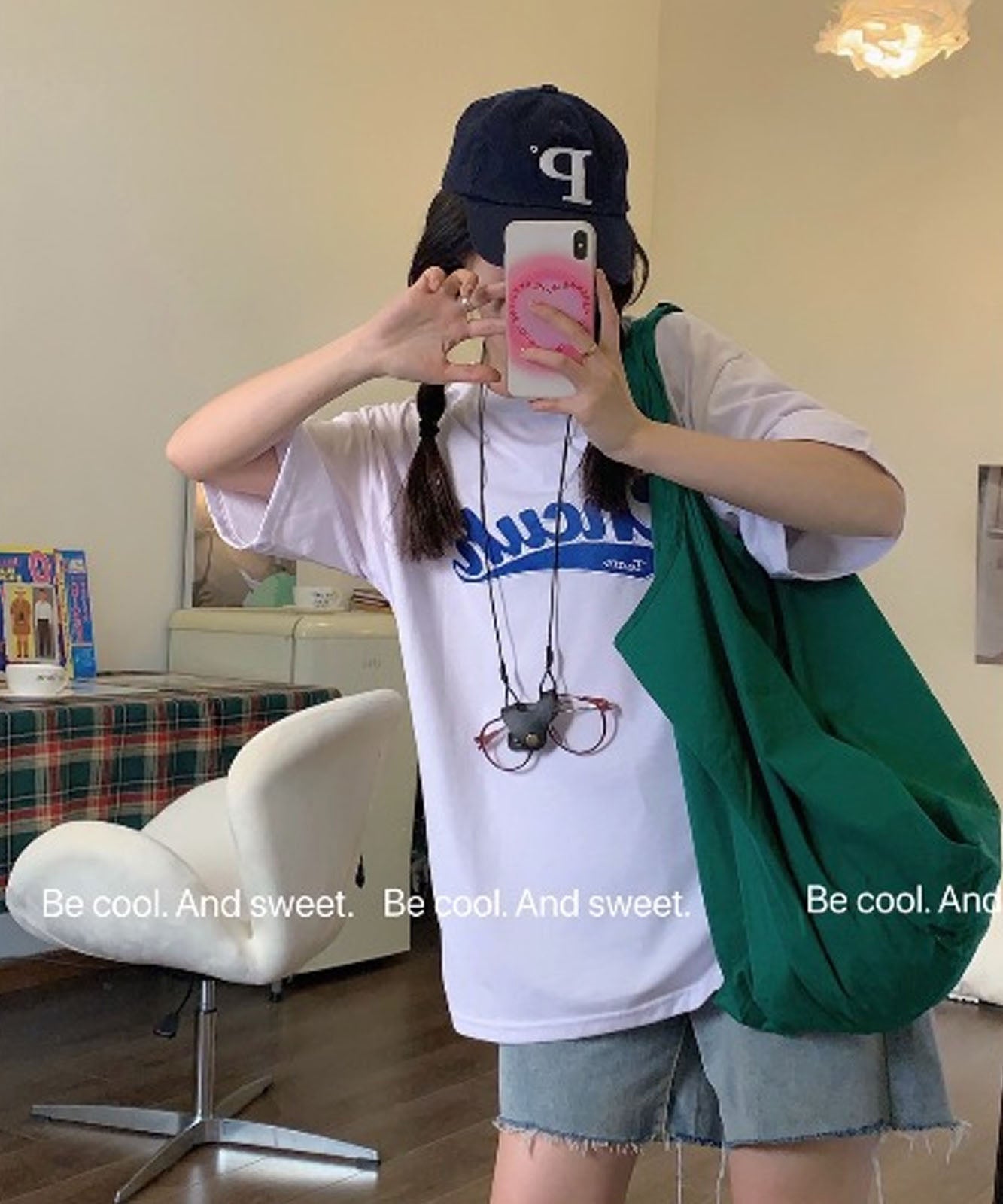 DEVICE select 韓国風 ビッグシルエット カレッジロゴ 刺繍Tシャツ メンズ レディース ユニセックス