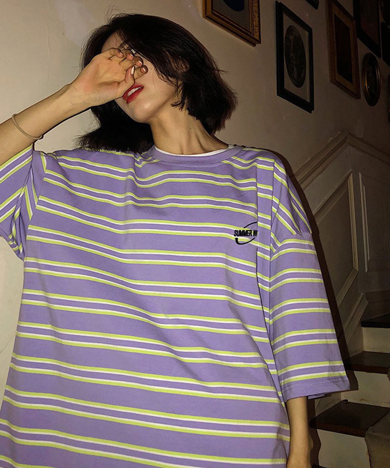 DEVICE select ビッグシルエット ボーダーTシャツ メンズ レディース ユニセックス