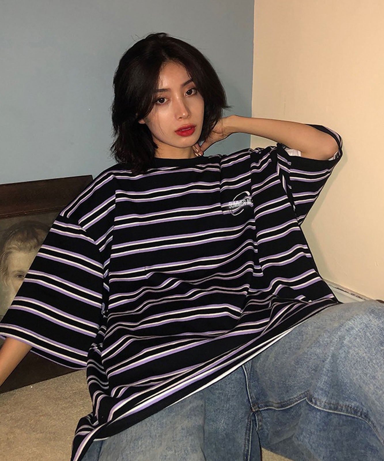 DEVICE select ビッグシルエット ボーダーTシャツ メンズ レディース ユニセックス