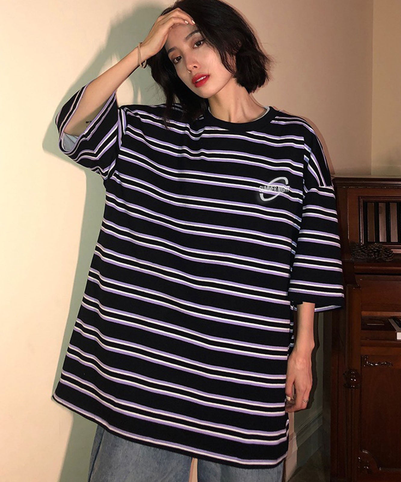 DEVICE select ビッグシルエット ボーダーTシャツ メンズ レディース ユニセックス