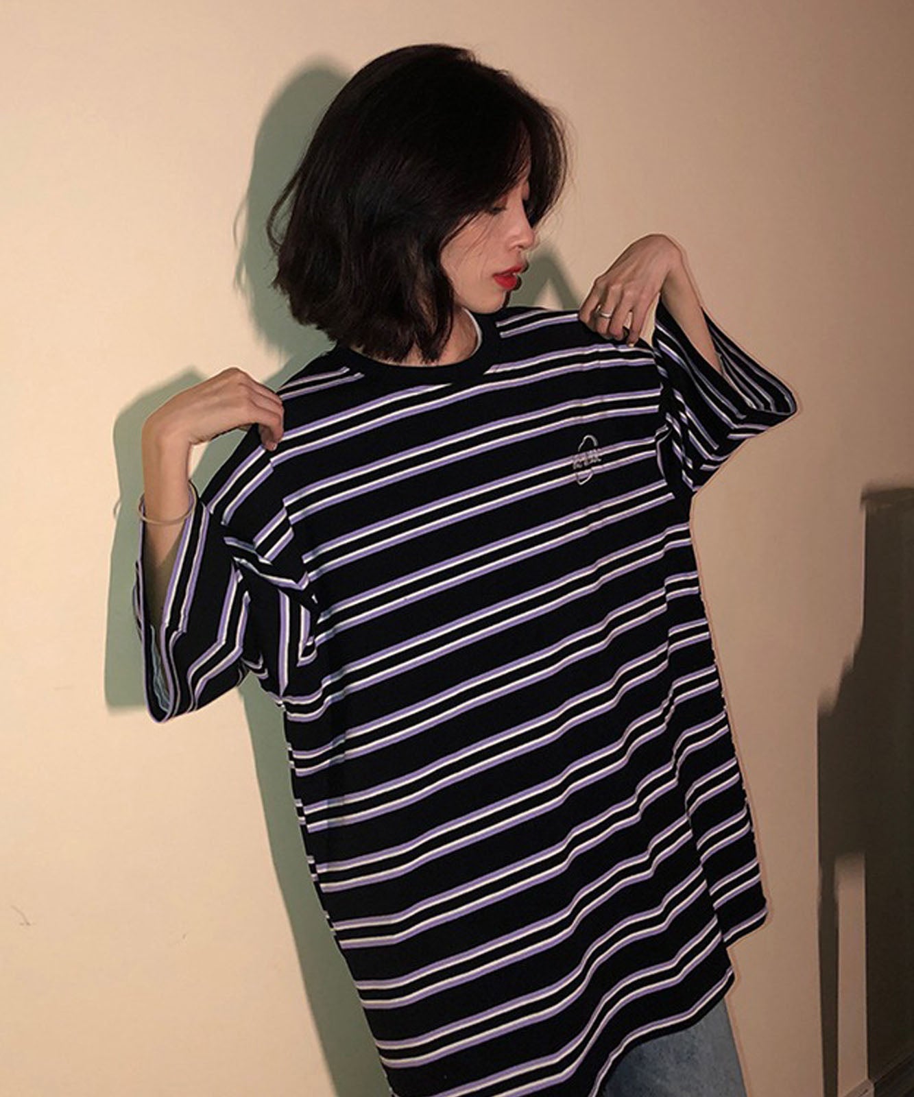 DEVICE select ビッグシルエット ボーダーTシャツ メンズ レディース ユニセックス