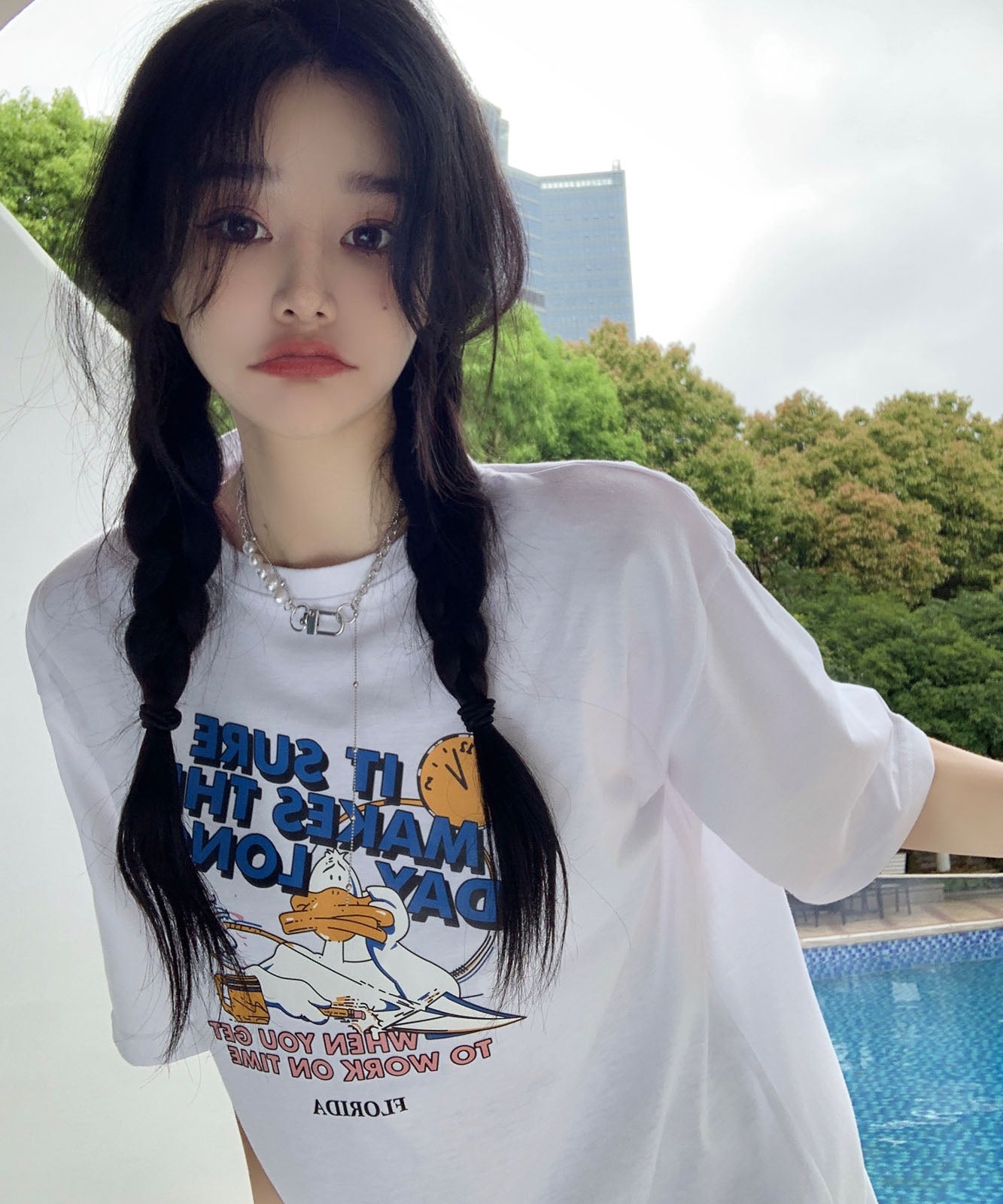 DEVICE select duckプリント 古着風 オーバーサイズ ビッグシルエット 半袖Tシャツ メンズ レディース ユニセックス