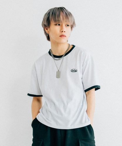 DEVICE select ワンポイントロゴ クルーネック リンガーTシャツ メンズ レディース ユニセックス