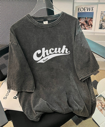 DEVICE select ビッグシルエット ジャンキープリント ピグメント 半袖 Tシャツ 古着風 フライドポテト カレッジロゴ メンズ レディース ユニセックス