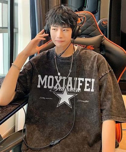 DEVICE select ビッグシルエット カレッジロゴプリント ピグメント 半袖 Tシャツ 古着風 メンズ レディース ユニセックス