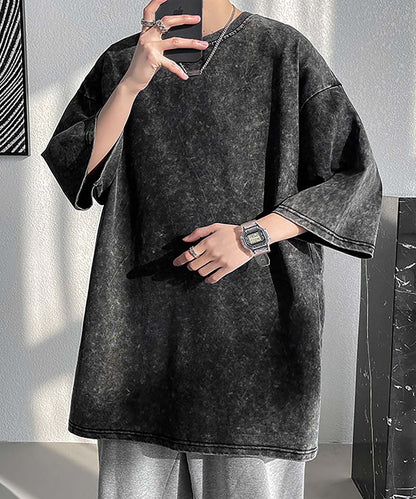 DEVICE select ビッグシルエット シンプル ピグメント 半袖 無地 Tシャツ 古着風 メンズ レディース ユニセックス