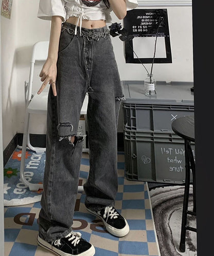 DEVICE select ダメージ デニムパンツ ウォッシュ ジーンズ レディース