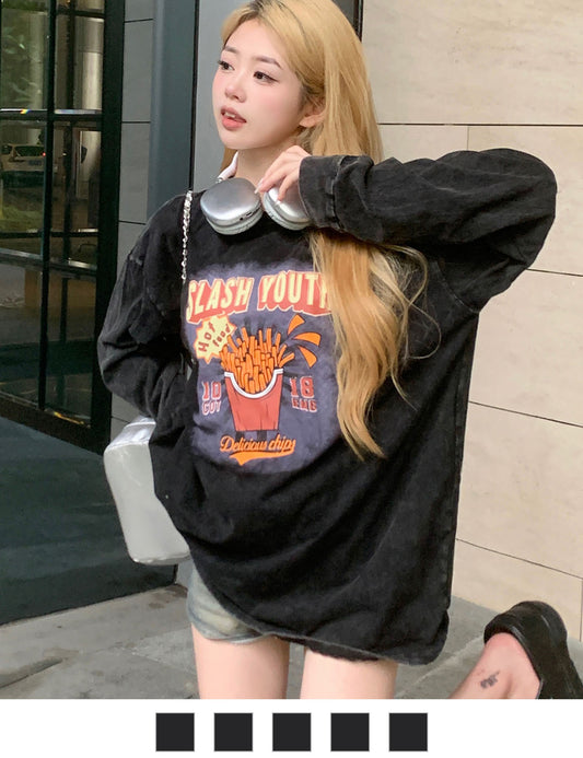 DEVICE select ジャンキープリント ピグメント ロンT 古着風 ロングスリーブTシャツ メンズ レディース 秋服
