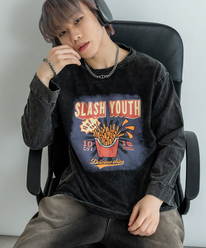 DEVICE select ジャンキープリント ピグメント ロンT 古着風 ロングスリーブTシャツ メンズ レディース 秋服