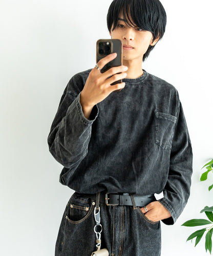 DEVICE select ジャンキープリント ピグメント ロンT 古着風 ロングスリーブTシャツ メンズ レディース 秋服