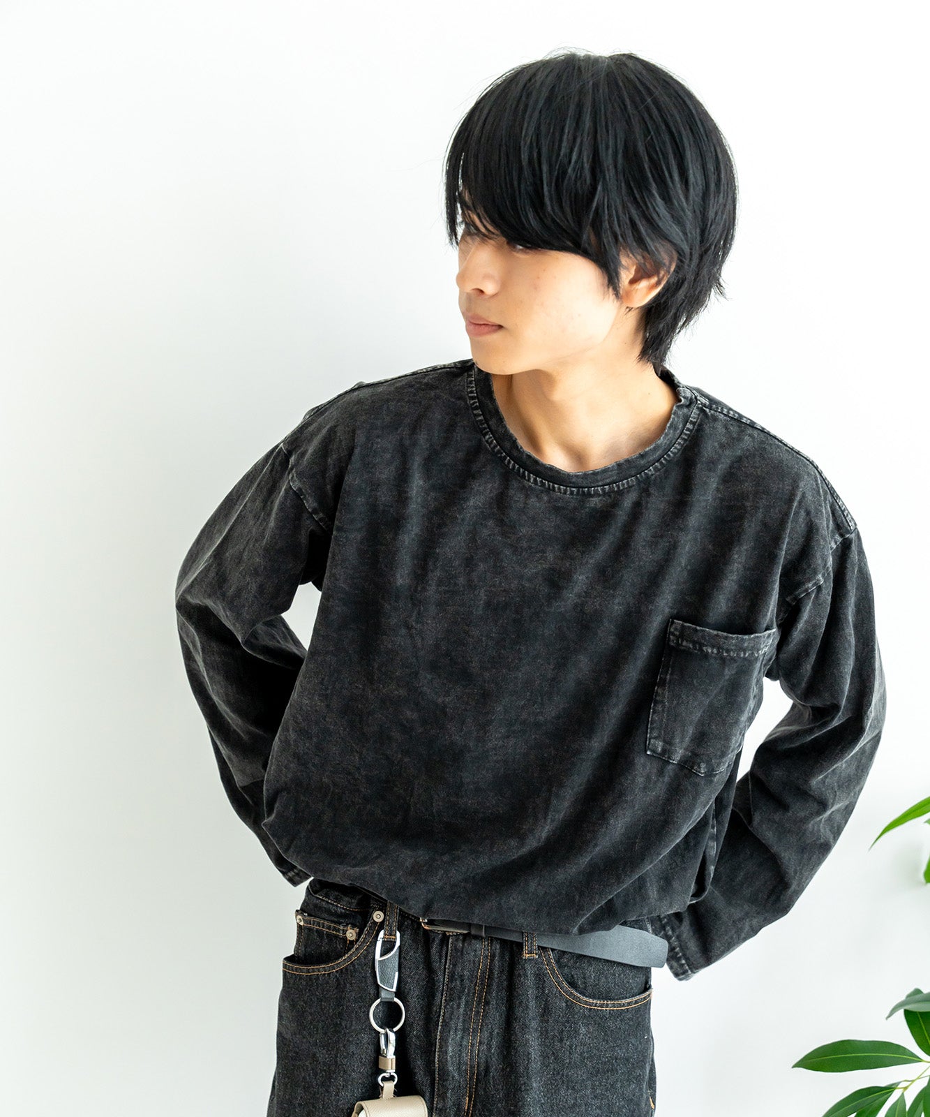 DEVICE select ジャンキープリント ピグメント ロンT 古着風 ロングスリーブTシャツ メンズ レディース 秋服