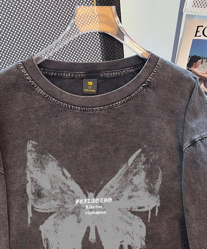 DEVICE select ジャンキープリント ピグメント ロンT 古着風 ロングスリーブTシャツ メンズ レディース 秋服