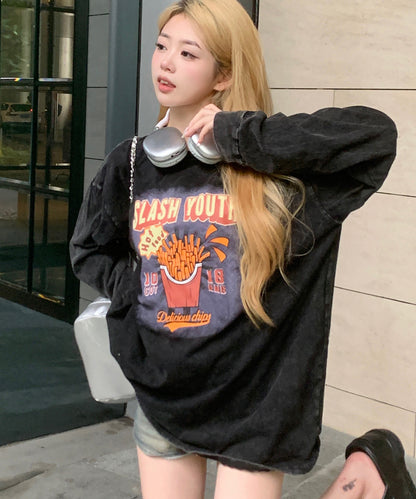 DEVICE select ジャンキープリント ピグメント ロンT 古着風 ロングスリーブTシャツ メンズ レディース 秋服