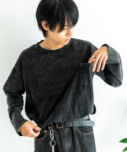 DEVICE select ジャンキープリント ピグメント ロンT 古着風 ロングスリーブTシャツ メンズ レディース 秋服