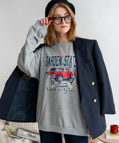 ルーズグラフィックプリント スウェット トレーナー メンズ レディース 秋服 冬服