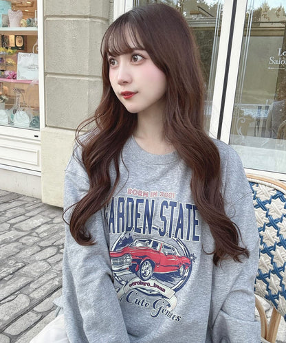 ルーズグラフィックプリント スウェット トレーナー メンズ レディース 秋服 冬服
