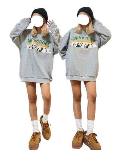 ルーズグラフィックプリント スウェット トレーナー メンズ レディース 秋服 冬服